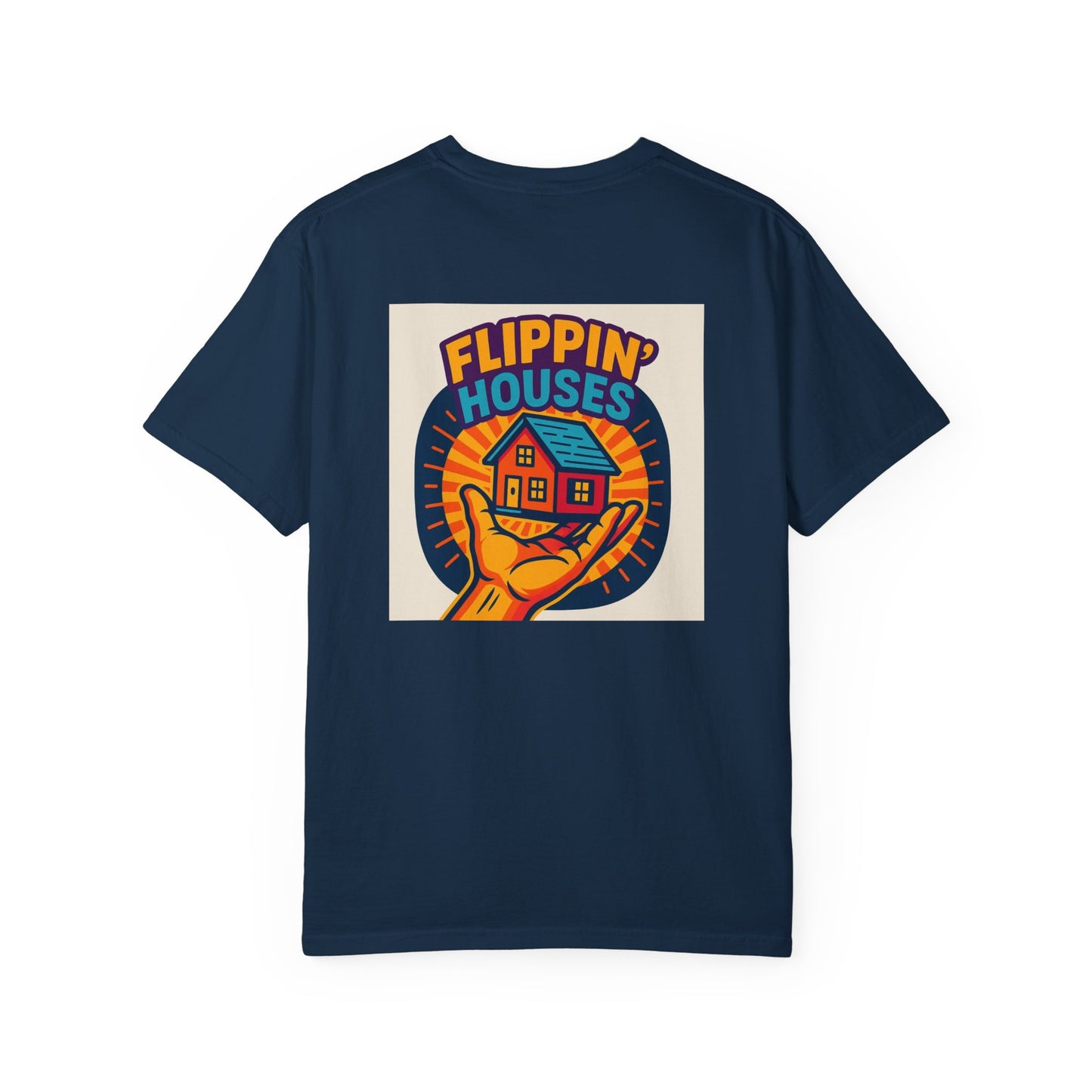Flippin' Houses Unisex T-Shirt - Green and Blue Vibes