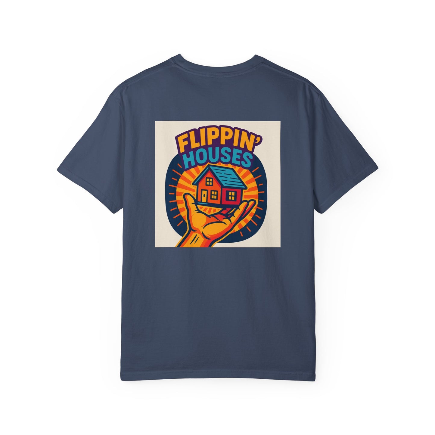 Flippin' Houses Unisex T-Shirt - Green and Blue Vibes