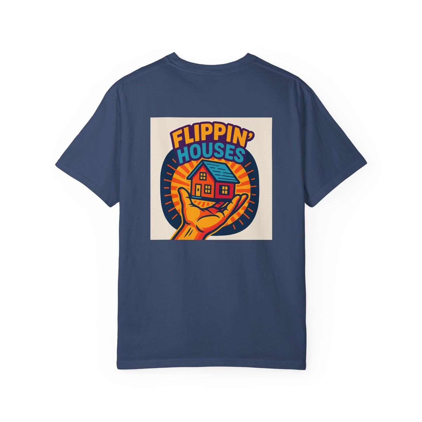 Flippin' Houses Unisex T-Shirt - Green and Blue Vibes
