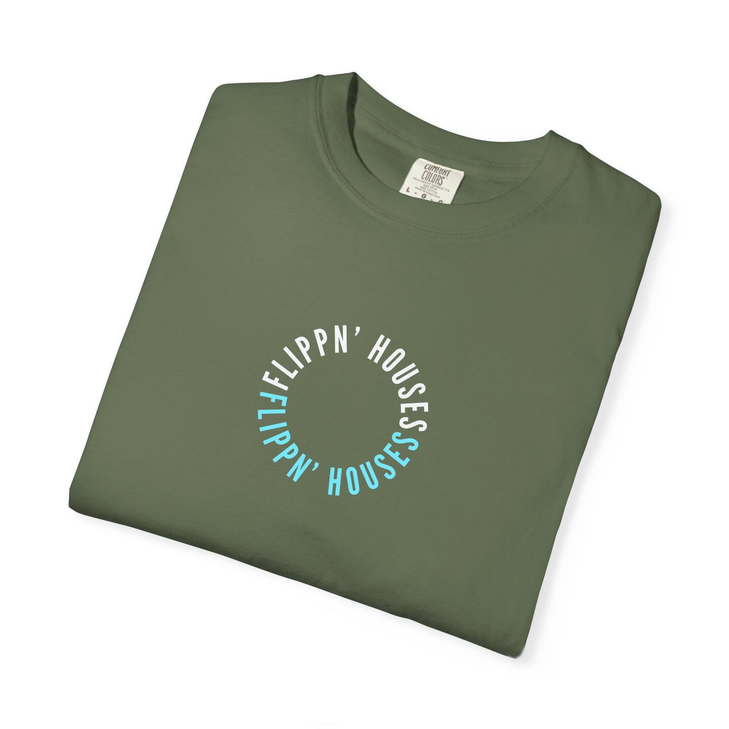 Flippin' Houses Unisex T-Shirt - Green and Blue Vibes