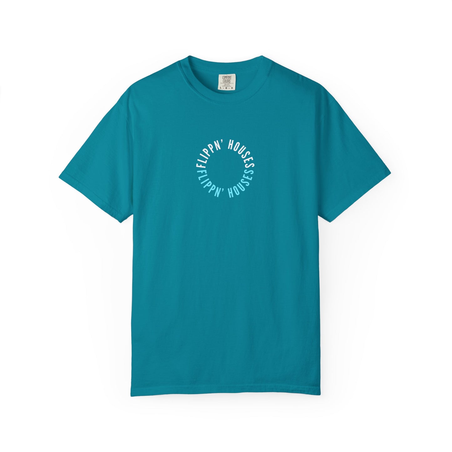 Flippin' Houses Unisex T-Shirt - Green and Blue Vibes