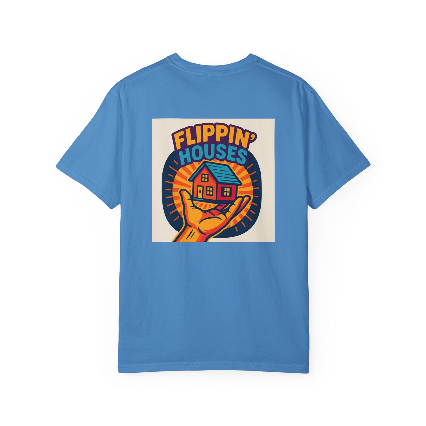 Flippin' Houses Unisex T-Shirt - Green and Blue Vibes