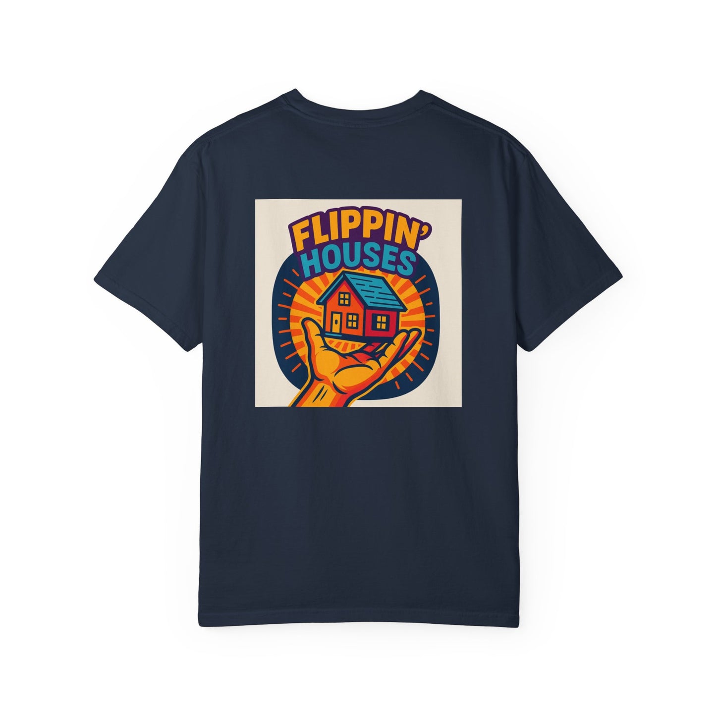 Flippin' Houses Unisex T-Shirt - Green and Blue Vibes