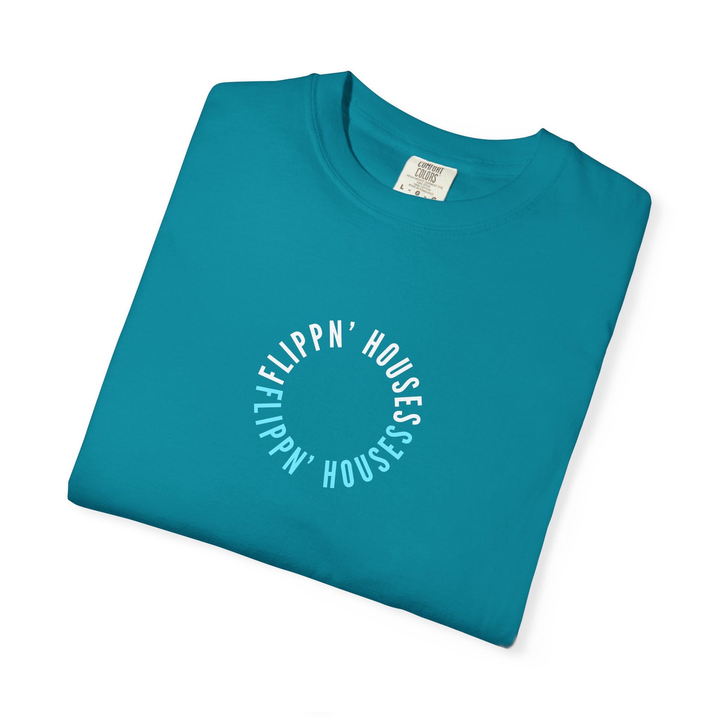 Flippin' Houses Unisex T-Shirt - Green and Blue Vibes