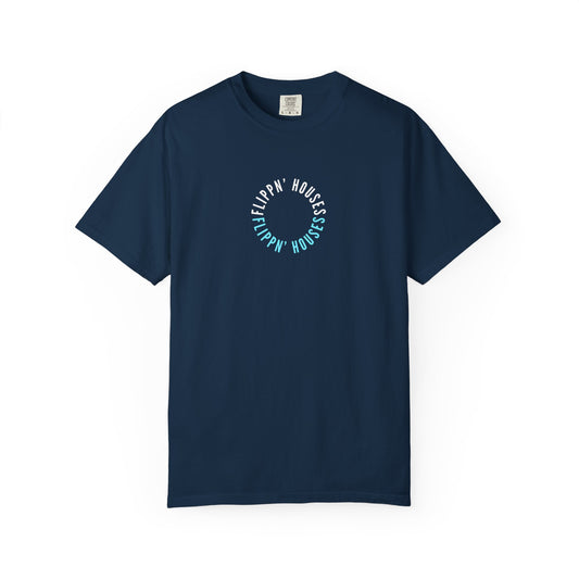 Flippin' Houses Unisex T-Shirt - Green and Blue Vibes