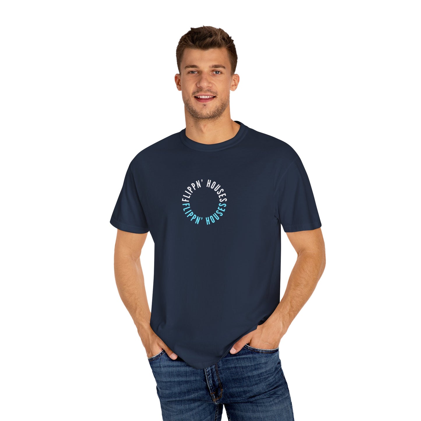 Flippin' Houses Unisex T-Shirt - Green and Blue Vibes