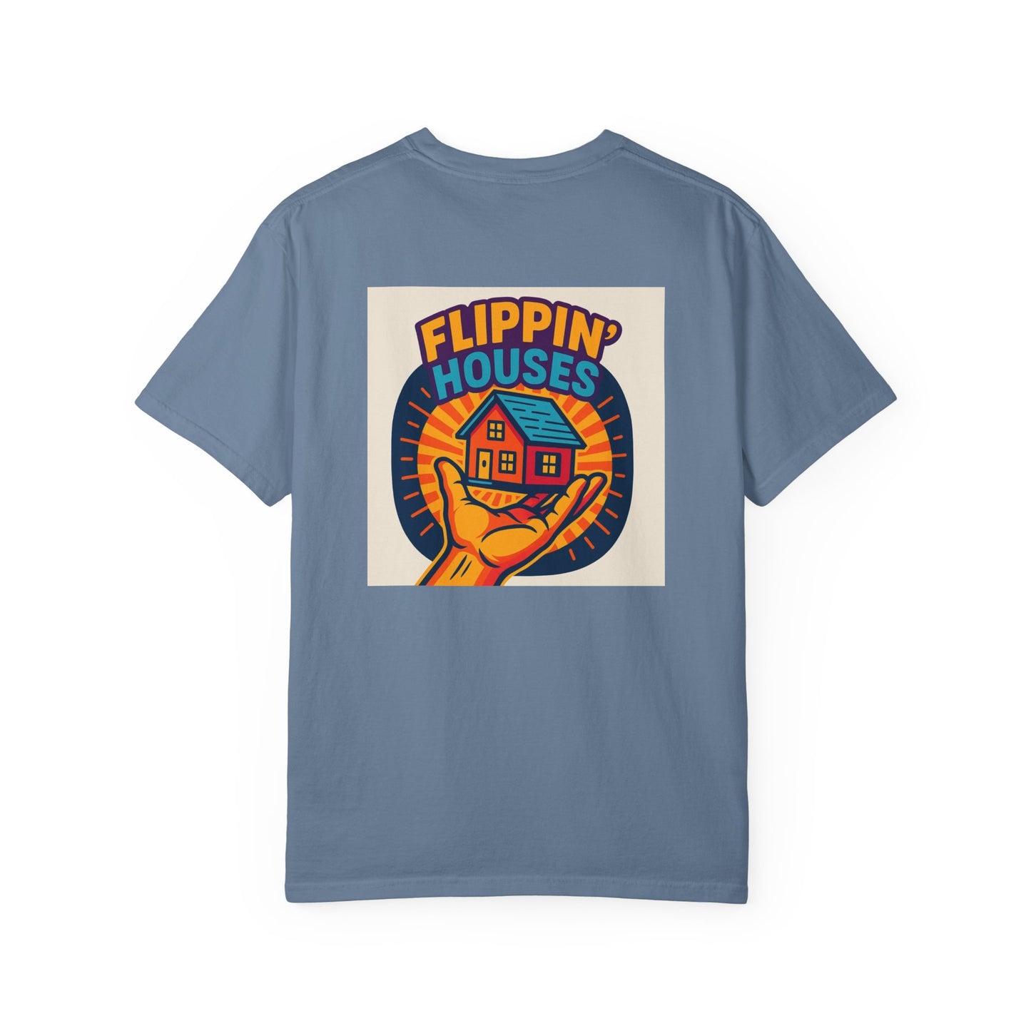 Flippin' Houses Unisex T-Shirt - Green and Blue Vibes