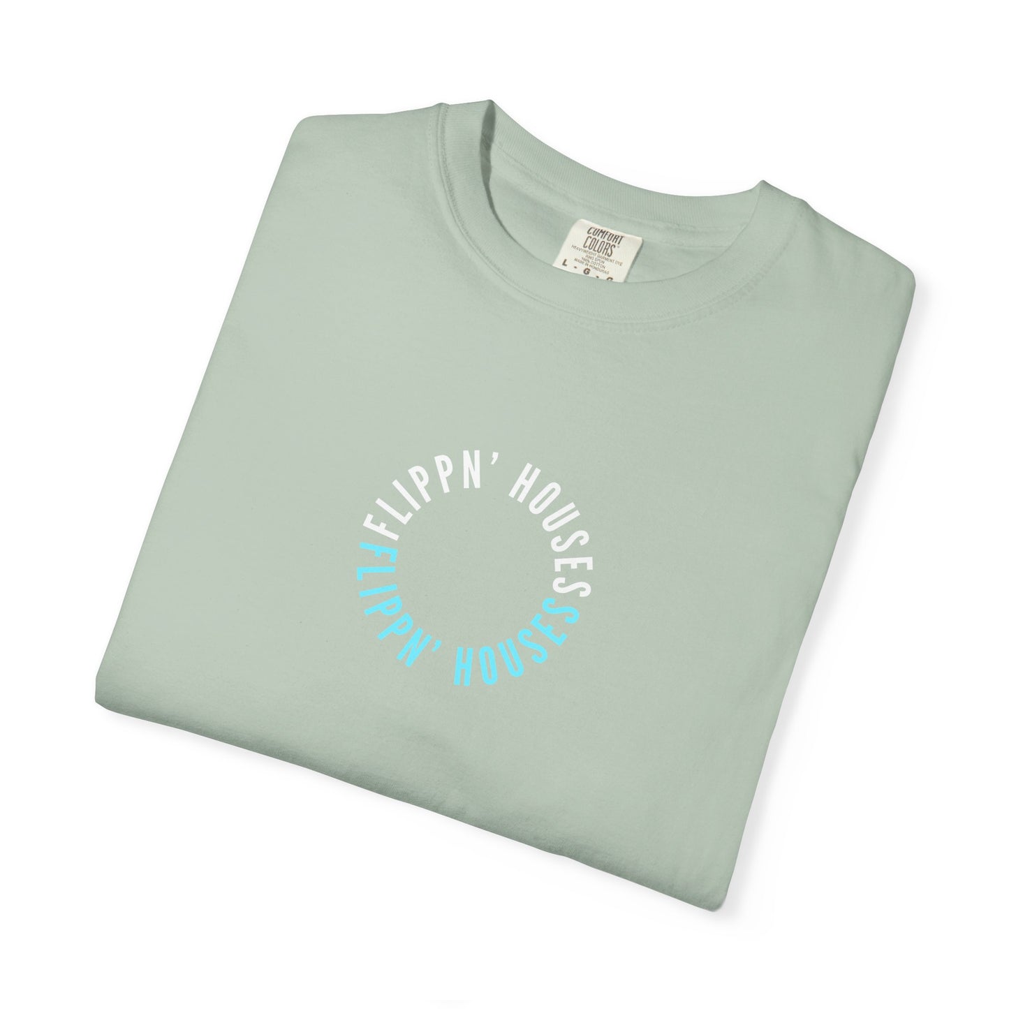 Flippin' Houses Unisex T-Shirt - Green and Blue Vibes
