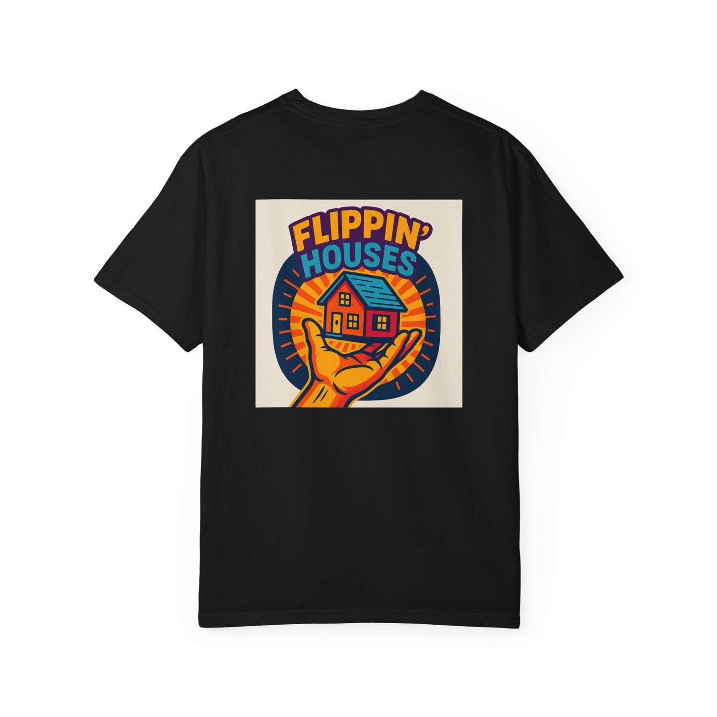 Flippin' Houses Unisex T-Shirt - Green and Blue Vibes