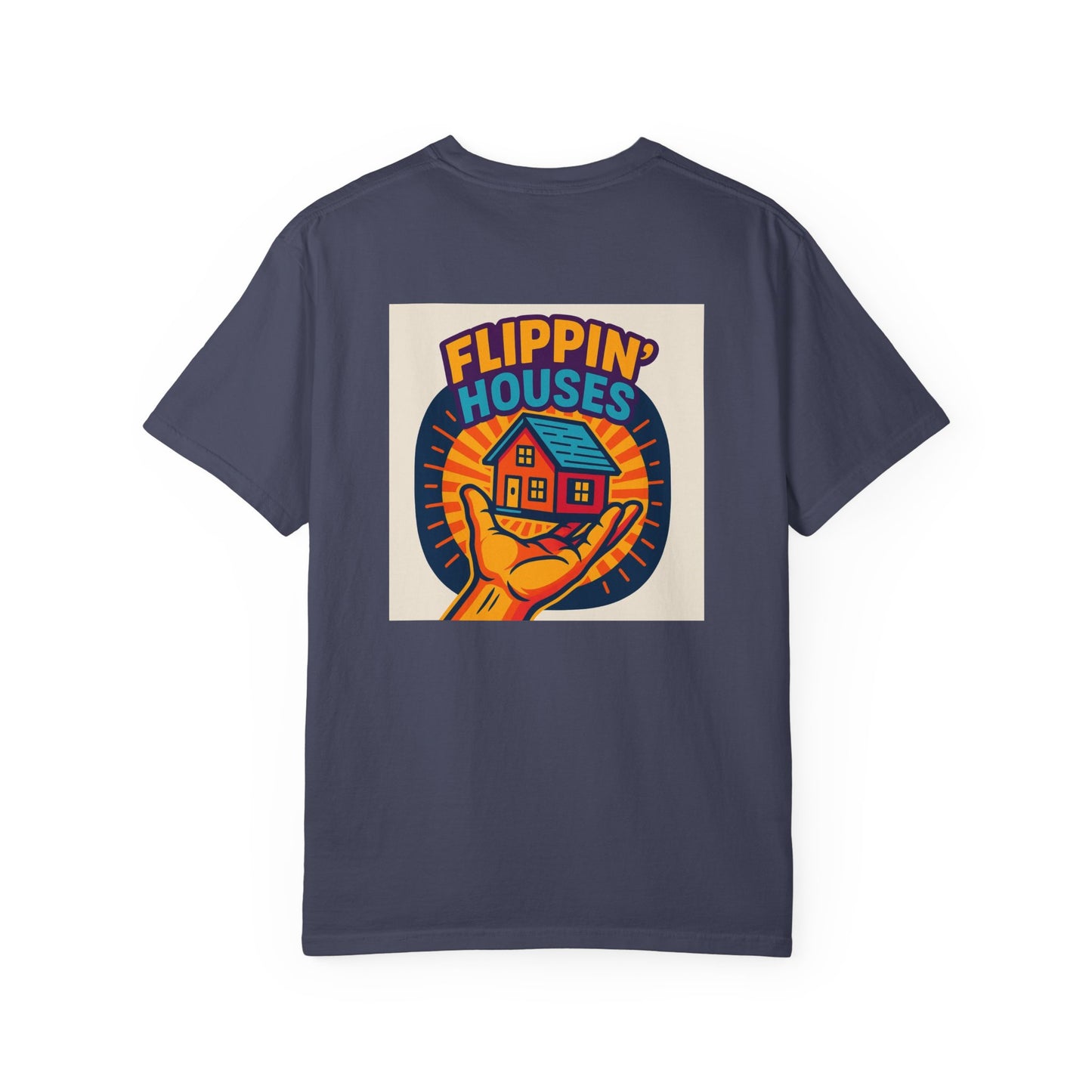 Flippin' Houses Unisex T-Shirt - Green and Blue Vibes